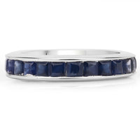 3.12 Carat Genuine Blue Sapphire .925 Sterling Silver Ring