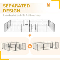 24 Panel Dog Playpen for Small and Medium Dogs with Lockable Door, 15.7 x 15.7 x 2.6