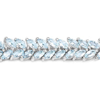 15.04 Carat Genuine Blue Topaz .925 Sterling Silver Bracelet