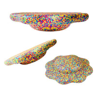 Flower-shaped Balance Board for Stepping Stones in Rainbow Confetti - BIG FRENCHIES