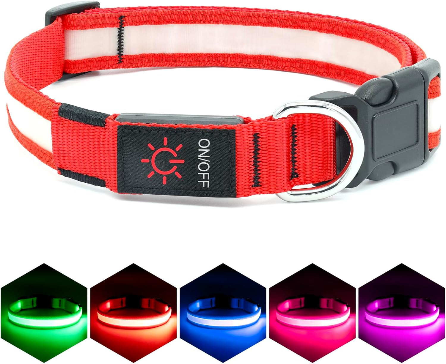 Brighten up your pup's night walks with our adjustable LED Dog Collar! 🌟 USB rechargeable & super safe! 🐾❤️ - BIG FRENCHIES