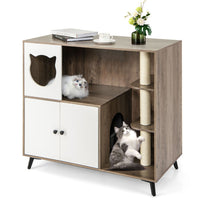 Cat Litter Box With Cat Scratching Post, Cat Apartment, Cat House, Locker