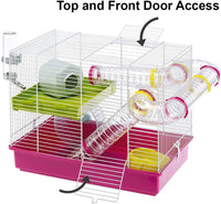 Laura Small Hamster Cage | Fun & Interactive Cage Measures 18.11L X 11.61W X 14.8H & Includes All Accessories - BIG FRENCHIES