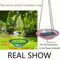 Hanging Bird Baths And Feeders For Outdoors, Plastic Bird Water Bowls For Garden And Yard Use