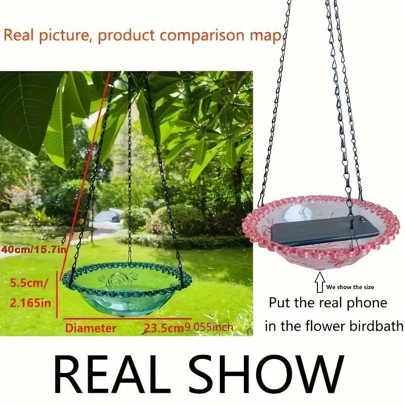 Hanging Bird Baths And Feeders For Outdoors, Plastic Bird Water Bowls For Garden And Yard Use