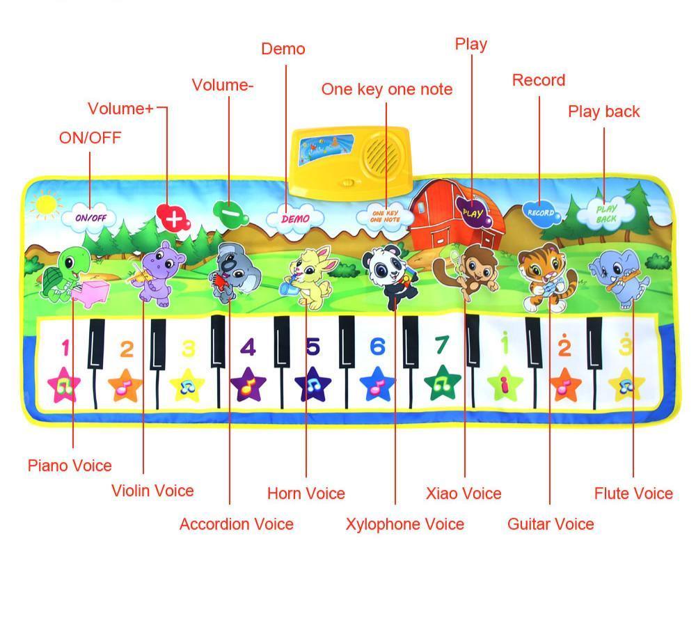 Baby Mat Musical Carpet Music Mat Piano Mat & 8 Instrument Tone Early Educational Toys For Kids Piano - BIG FRENCHIES