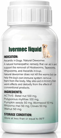 Liquid Dog Dewormer Hookworms Roundworms Lungworms Pinworms 120ml