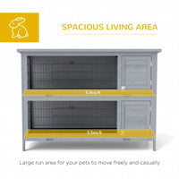 54 2-Story Large Rabbit Hutch Bunny Cage Pet House Small Animal Habitat With Lockable Doors