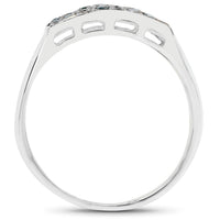 0.48 Carat Genuine Blue Diamond .925 Sterling Silver Ring