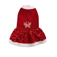 Autumn and Winter New Pet Plush Clothes Christmas Dog Dress Small Dog Teddy Dress Cat Clothes