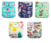 Modern Luxury Printed Baby Nappy 5pcs/Lot Washable Diapers Good Quality Pocket Diaper For Kids - BIG FRENCHIES