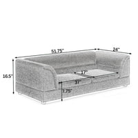 Oversized Pet Sofa, Curved Armrest Rectangular Dog Sofa, Linen Fabric Comfort Pet Couch for Large & Oversized Dogs-Dark 