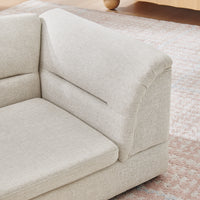 Oversized Pet Sofa, Curved Armrest Rectangular Dog Sofa, Linen Fabric Comfort Pet Couch for Large & Oversized Dogs-Beige