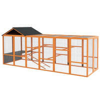 Wooden Chicken Coop Run For 6 -10 Chickens, Hen House Add-On With Storage, Perches,Multiple Packages