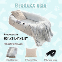Human Dog Bed - 63 In X 31.4 In X 9.5 In Washable Faux Fur Lounger For Adults & Pets, Cushion With Orthopedic Support, I