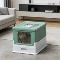 Stainless Steel Enclosed Litter Box for Cats