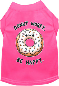 Adorable Cat or Dog Shirt for Pets "Donut Worry, Be Happy"