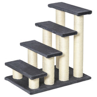 PawHut Cat Tree With 4 Steps For High Beds Couch, Cute Stair Shaped Cat Tree For Indoor Cats Or Dogs W Sisal Scratching 