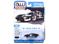 1965 Ford GT40 #7 Blue Black with White Stripes "Vintage Muscle" Series 1/64 Diecast Model Car by Auto World