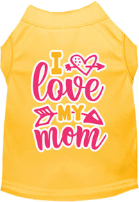 Adorable Cat or Dog Shirt for Pets "Pink I Love My Mom"