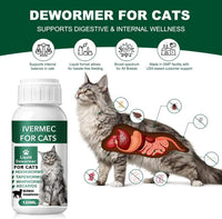Cat Dewormer Liquid Broad Spectrum Tapeworm Roundworm Hookworm 120ml