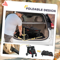 One-Click Foldable Dog Stroller for M, L Dogs, Pet Stroller, Black