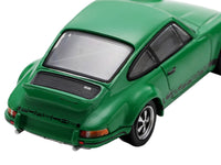 1973 Porsche 911 Carrera RSR 2.8 Green with Black Stripes 1/64 Model Car by Spark