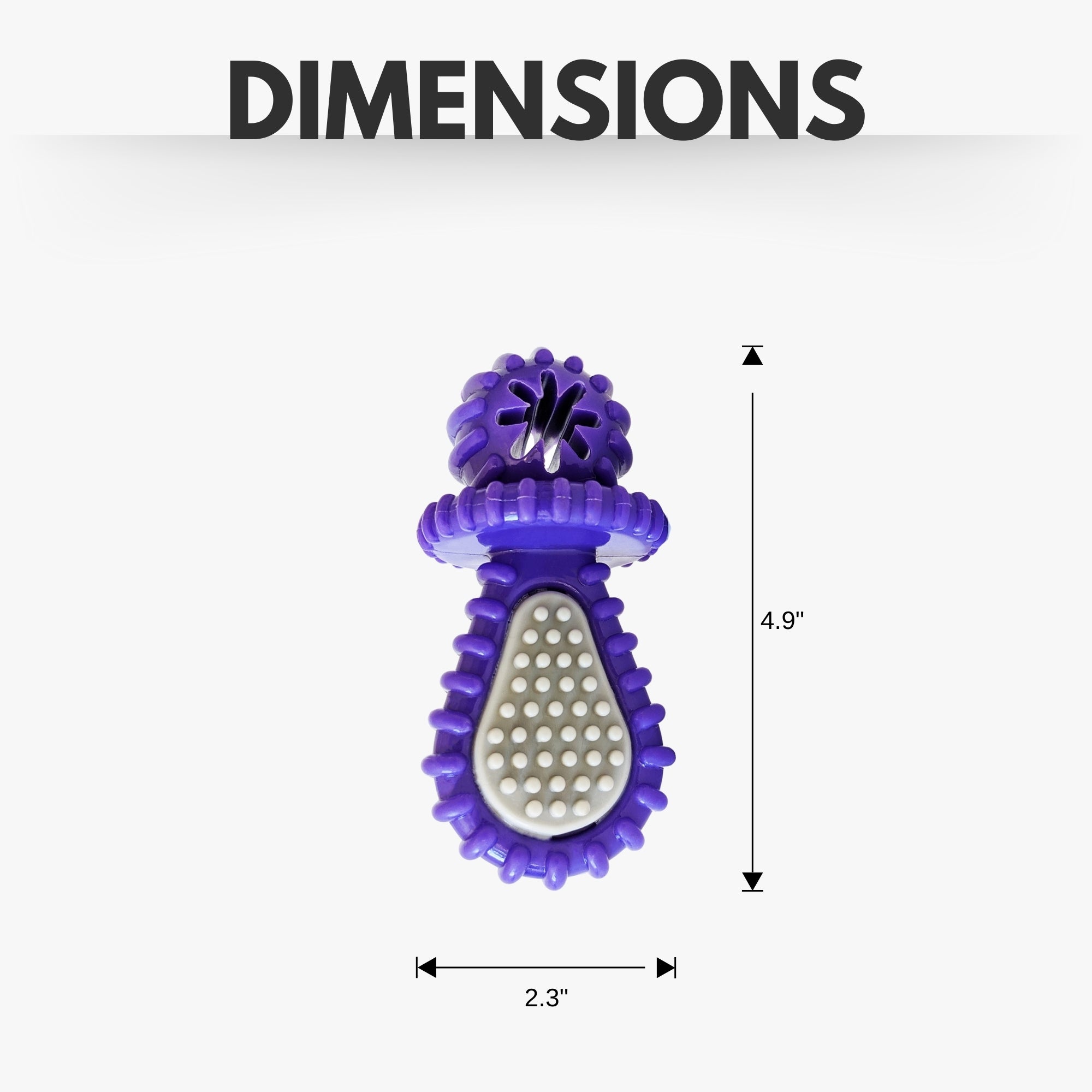 Purple Rubber Dental Pacifier Dog Toy – Ridges, Treat Hole & Durable Design - BIG FRENCHIES