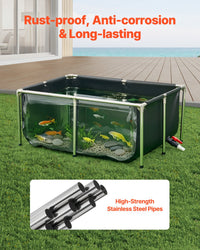 Canvas Fish Pond Above Ground Koi Tank 126.8 Gal With Clear Viewing Panel