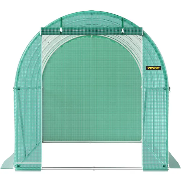 VEVOR Walk-in Tunnel Greenhouse, 14.8 X 6.6 X 6.6 Ft Portable Plant Hot House W Galvanized Steel Hoops, 1 Top Beam, Diag