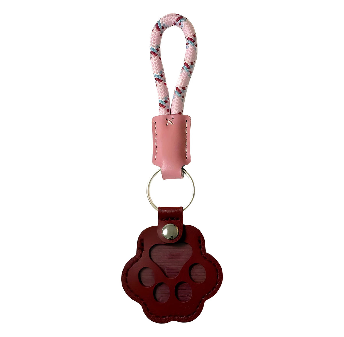 Pet Fur Memory Charm Leather Keychain Keepsake For Dog Cat Hair Paw-Shaped Design Memorial Sympathy Gift For Grieving Ow