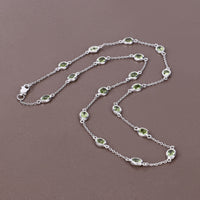 6.30 Carat Genuine Peridot .925 Sterling Silver Necklace