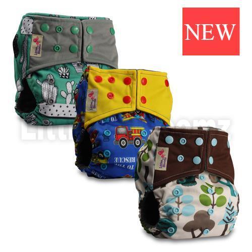 Modern Luxury Printed Washable Real Cloth Pocket Nappy,3 nappies/diapers Set For Girls and Boys Baby In Elegant Style - BIG FRENCHIES