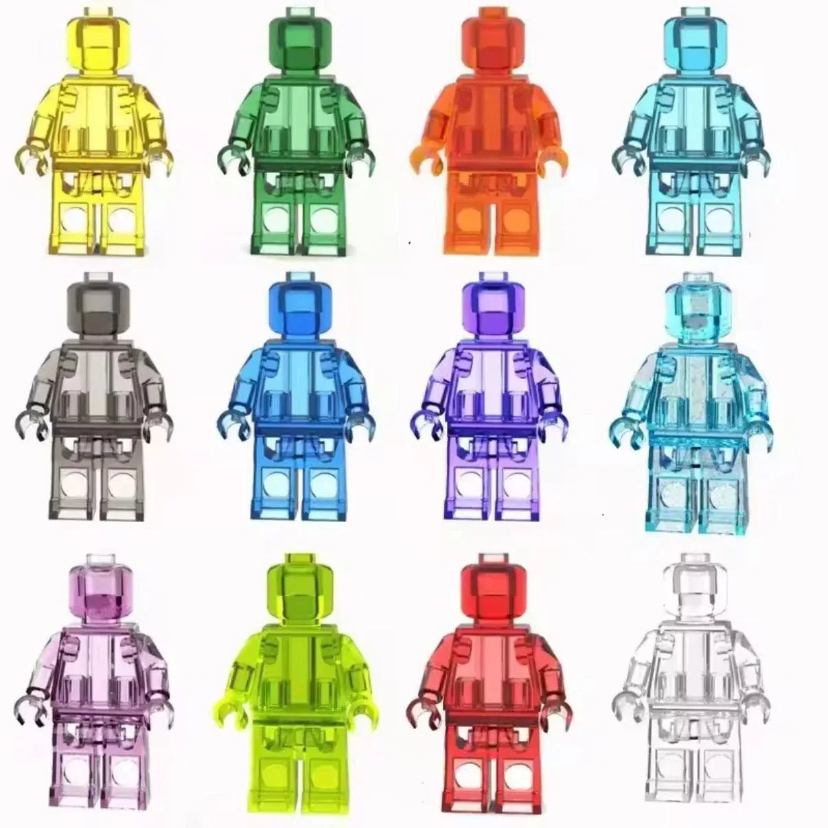 Set of 12 Transparent Minifigures – Clear Minifigs (Adult Builds & Display-Grade) - BIG FRENCHIES