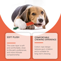 Cotton Rope Carrot Dog Teething Toy, Durable Chew Toy For Puppy Teeth Cleaning & Gum Massage