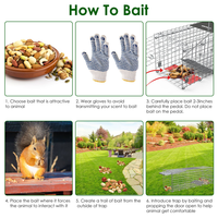 2PCS 24 Inch Humane Live Animal Trap Cage, Galvanized Steel Catch And Release Trap For Squirrel, Rabbit, Chipmunk, Groun