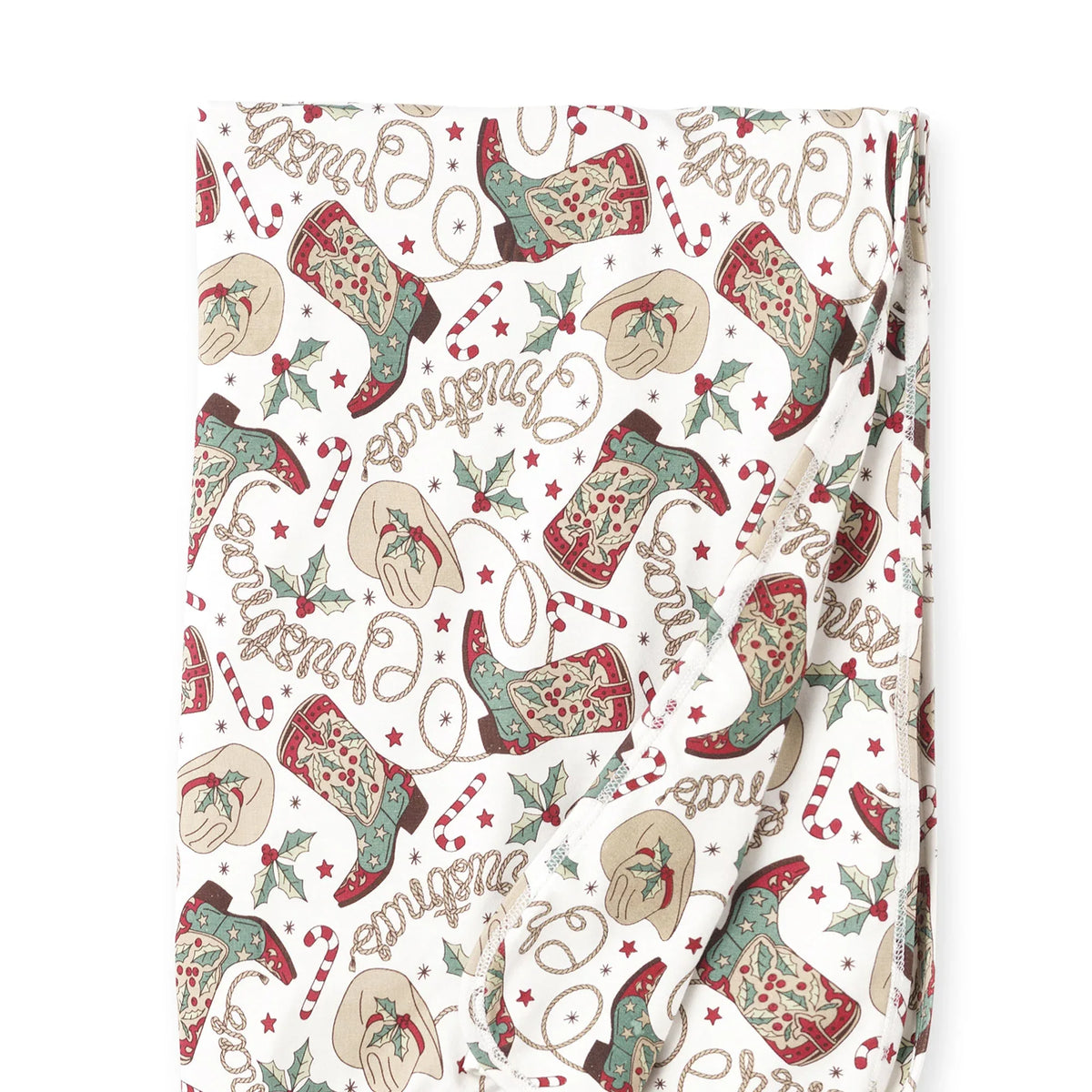 Western Christmas Stroller Blanket – Soft Bamboo Holiday - BIG FRENCHIES
