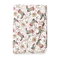 Western Christmas Stroller Blanket – Soft Bamboo Holiday - BIG FRENCHIES