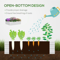 Outsunny Galvanized Raised Garden Bed With Mini Greenhouse Cover, Outdoor Metal Planter Box With 2 Roll-Up Windows For G