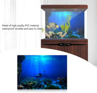 Aquarium Poster, Effect Underwater Background Sticker Thicken PVC Adhesive Static Cling Backdrop Fish Decorative Paper(61×30Cm) - BIG FRENCHIES
