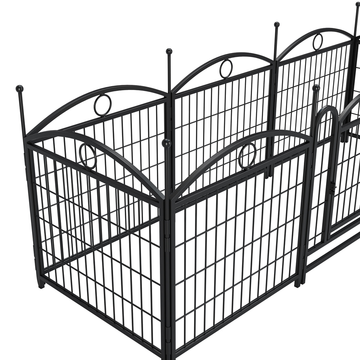 Dog Playpen Indoor 24 inch 8 Panels Metal Dog Pen Pet Dog Fence Outdoor Exercise Pen with Doors, Heavy Duty Dog Fence Pu