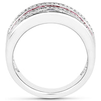 3.36 Carat Genuine Multi Stones .925 Sterling Silver Ring