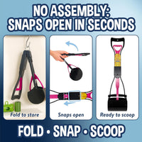 Dog Pooper Scooper Kit with Waste Bags & Holder Long Handle Cleanup Set