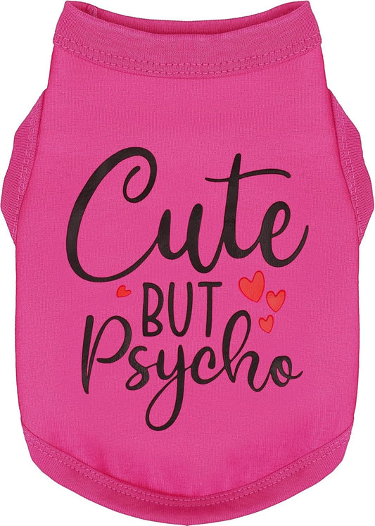 Dog Shirt Cotton Small Medium Dogs Cute Psycho Shirt Soft Breathable