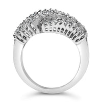 14K White Gold Diamond Cocktail Ring Band (1 3/4 Cttw, H-I Color, SI2-I1 Clarity) - Size 6-1/2