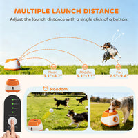Automatic Dog Ball Launcher with 26-80 FT Distance, Automatic Ball Launcher for Medium and Large Dogs, Orange