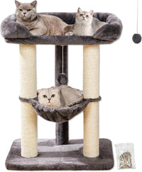 28-Inch Cat Tree for Large Cats | Window Perch, Hammock & Scratching Post