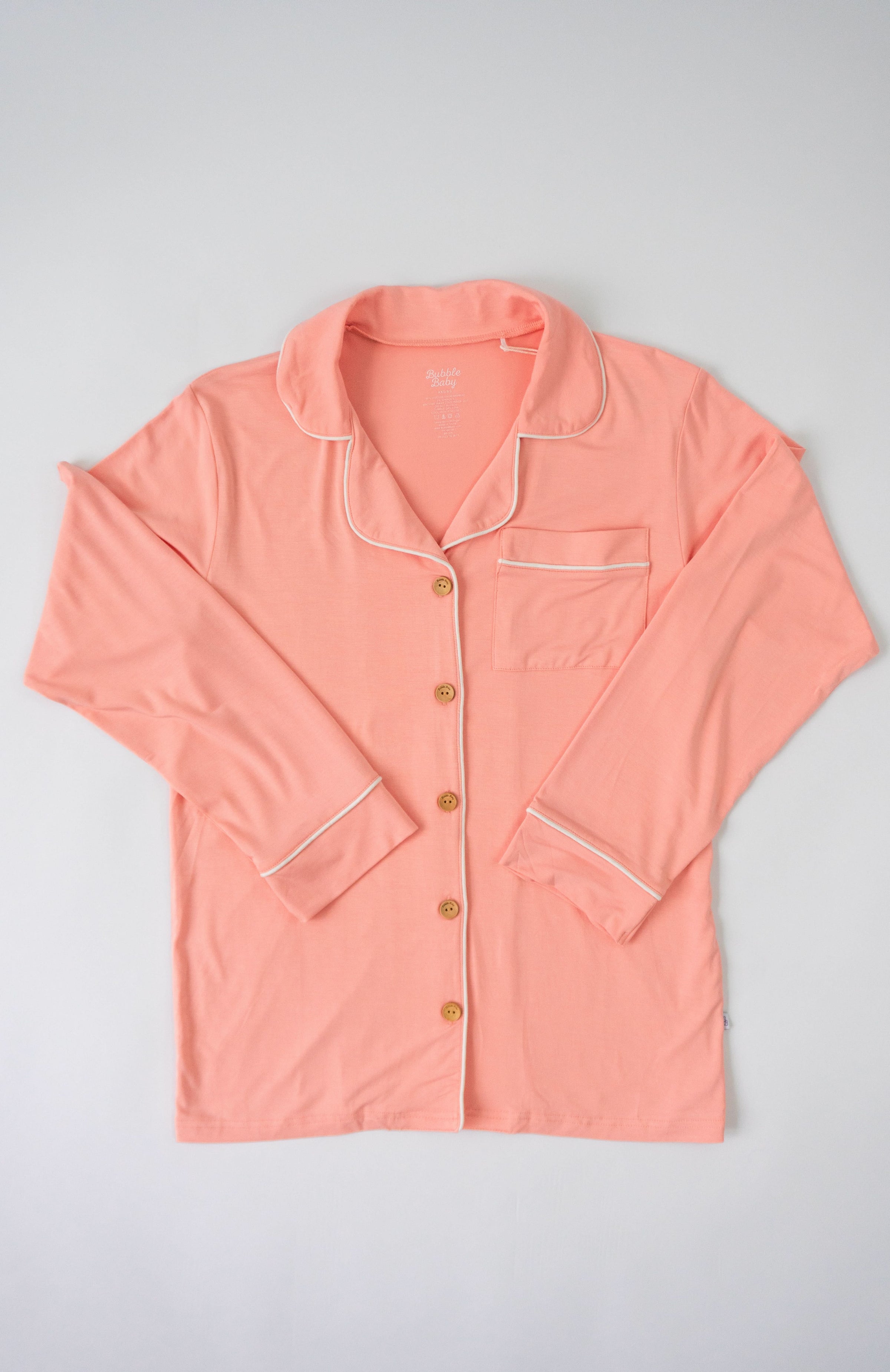 Peach | Adult Button Pajama Top