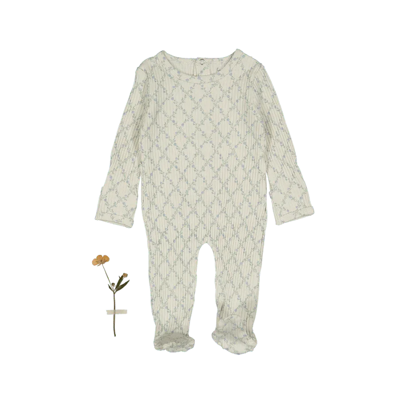 The Printed Romper - Lattice Blue - BIG FRENCHIES