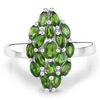 1.28 Carat Genuine Chrome Diopside .925 Sterling Silver Ring